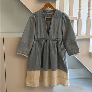 Ulla Johnson Alina Dress in Bleached Denim Ombre